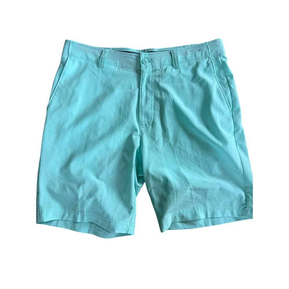 Men’s Perry Ellis Grand Slam Mint Aqua Golf Shorts Size 34 Stretch Comfort Waist